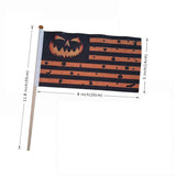 Halloween Flag Hand-held Stick Flags 5x8 Inch Pumpkin Smile Mini Flag Halloween 10 PcsMini Hand Held Stick Flags Halloween Party Decoration