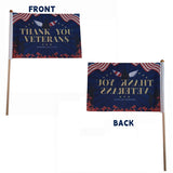Veterans Flag Outdoor Thank You Veteran Flag Stick Handheld Mini Patriotic Parade Flags 5'' x 8'' Small Memorial Day Military Army Veterans Day Decorations for Honor Patriotic Party Supplies (10Pcs)