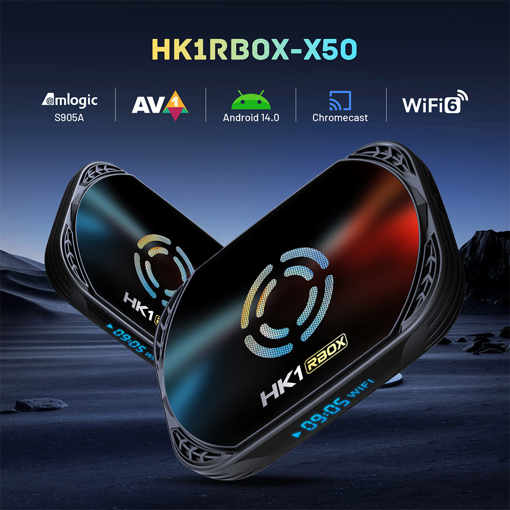 2026 New HK1 RBOX X50 Smart Android 14 IPTV Box, Amlogic S905X5M Chip,8K AV1 Decoding,Strong WiFi6,BT5.0,Gigabit Ethernet Global Streaming Media Player