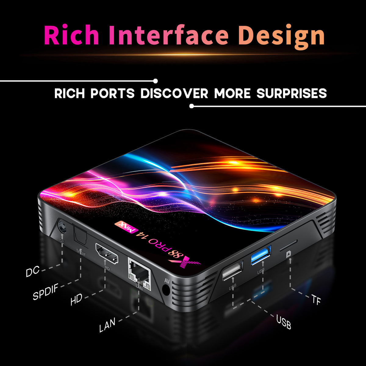 2026 New X88 PRO14 MAX Android 14 Smart TV Box, Rockchip RK3528 Quad‑Core Chip, 4K UHD, Dual‑Band‑WiFi, Home Gaming Streaming Set‑Top‑Box