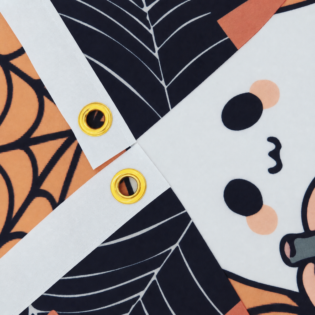 Halloween Flags Outdoor Bunting Fan Flag Happy Halloween Bunting Flag Ghost Pumpkin Half Fan Banner Decoration for Holiday Indoor Outdoor Yard Decoration, (2Pcs) 1.5 x 3 ft