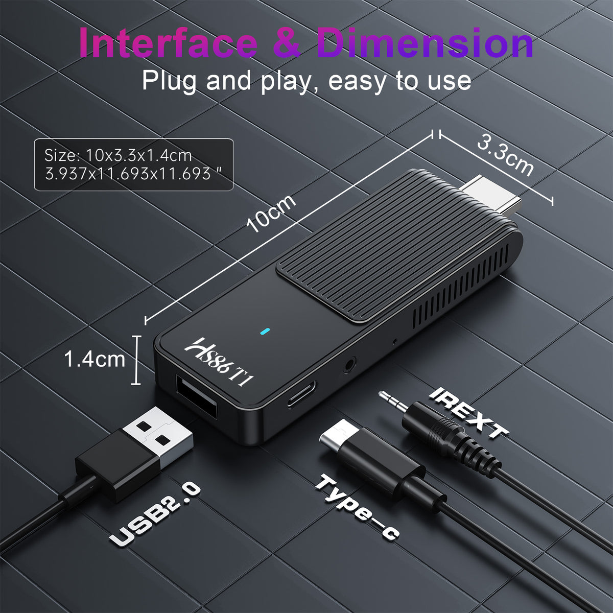 2026 New HS86 T1 4K Smart TV‑Stick, Rockchip RK3518 Quad‑Core, Android System, Dual‑Band WiFi 6, Bluetooth5.4, Voice‑Controlled Remote 4K Media Player