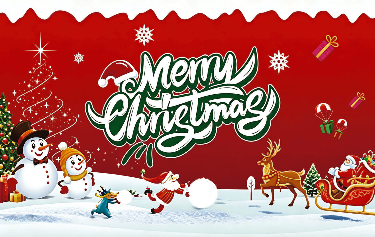 Merry Christmas Red Decorative Flag 3x5 Ft, 100D Silk Fabric Xmas Banner for Indoor & Moderate‑Outdoor Holiday, Happy New Year House Decor Gifts