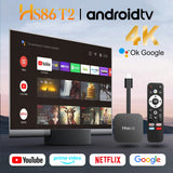 2026 New Arrival HS86 T2 Smart TV Stick, Rockchip RK3518 64‑Bit Quad‑Core, Android 14, 4K UHD, Dual‑Band WiFi 6, 2GB RAM 16GB ROM Portable Streaming Set‑Top‑Box