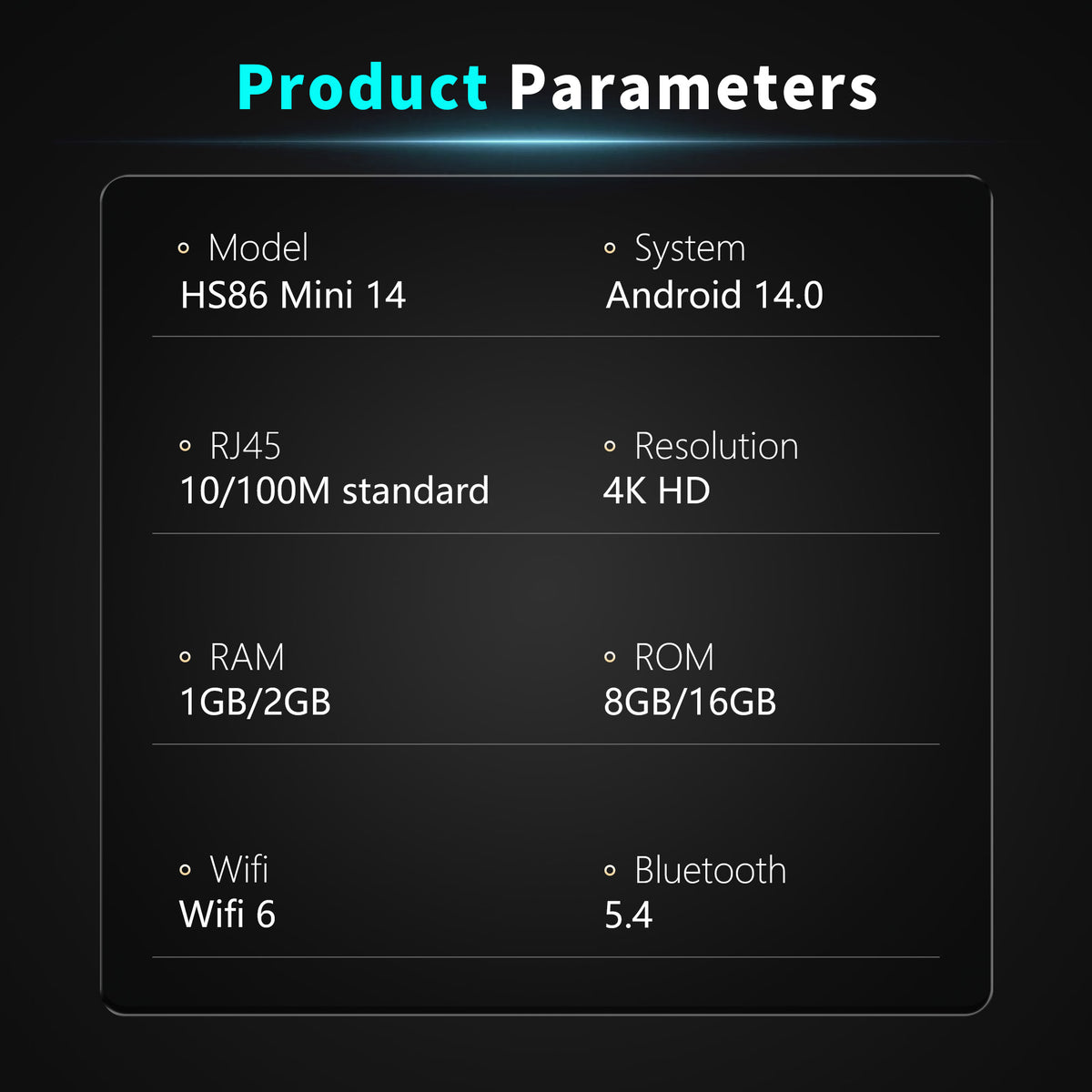 2026 New HS86 MINI 14 Smart Android TV Box, RK3518 32‑bit Quad‑Core Cortex‑A53, 4K UHD Decoding, Bluetooth 5.4 Portable IPTV Set‑Top‑Box