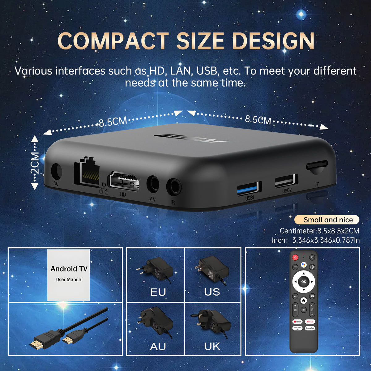 New R69 ATV Android 14.0 Smart TV Box, RK3518 Processor, 2GB RAM 16GB ROM, 5G WiFi 6 High‑Speed Internet Streaming Set‑Top Box Media Player