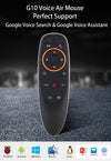 G10S 2.4G USB Wireless Air Mouse Remote, Voice Control, Six‑Axis Gyroscope, IR Fixed & Learning Code, ABS Plastic Long‑Range Air Remote for Android TV Box, PC, Projector