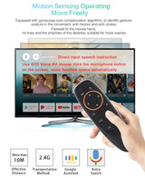 G10S 2.4G USB Wireless Air Mouse Remote, Voice Control, Six‑Axis Gyroscope, IR Fixed & Learning Code, ABS Plastic Long‑Range Air Remote for Android TV Box, PC, Projector