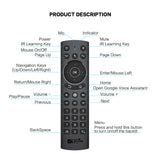 G20S PRO Air Mouse Remote Control, 2.4G & Bluetooth 5.0 Dual‑Mode, Voice Control, Backlit Keys, 4‑Way Volume Buttons for Android TV Box, Smart Projector, PC