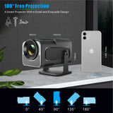 New HY320 Mini Portable Projector, 720P HD Smart Android 13 Projector, Built‑in WiFi & Bluetooth, Home Cinema Movie Projector for Indoor Entertainment