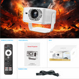 1080P HD Projector, 800 ANSI Lumens, HY450MAX-GTV with Built-in Google TV Dongle, 10W HiFi Speaker, WiFi Wireless Home Theater Projector