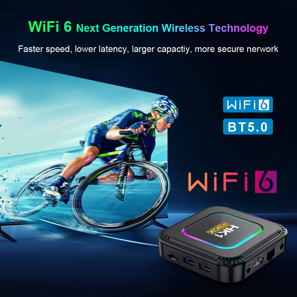 New HK1 RBOX‑K8 Smart IPTV Set‑Top‑Box, Rockchip RK3528 64‑Bit Quad‑Core, Android 13.0, WiFi 6 Bluetooth 5.0+, 4K UHD Home TV Box