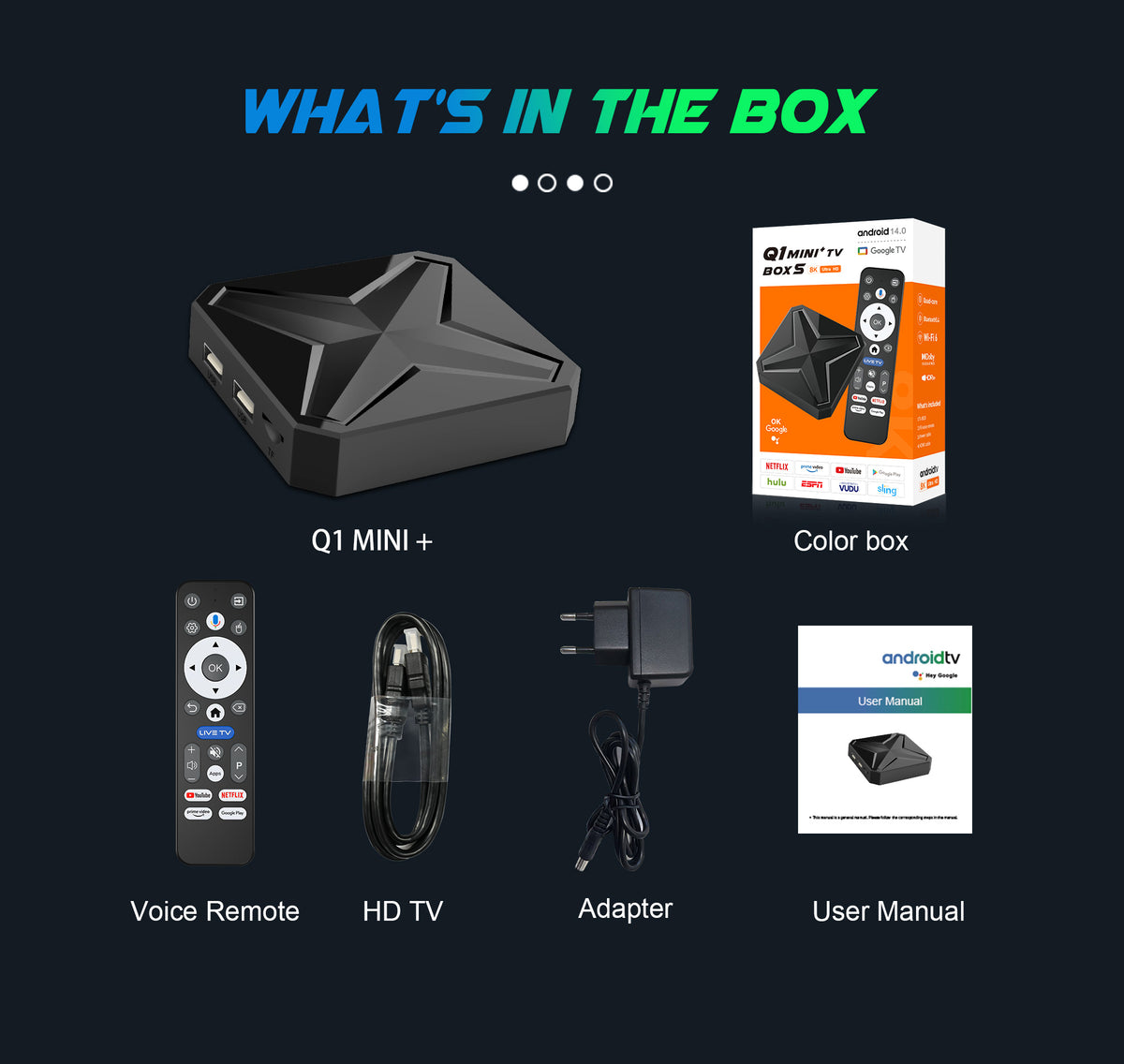 New Smart Android 14 TV Box, Rockchip RK3518 Quad‑Core Cortex‑A53, Mali‑450 MP2, WiFi6, Bluetooth5.4, 8K@30fps Decoding, Voice‑Remote 4K‑60fps Media Player