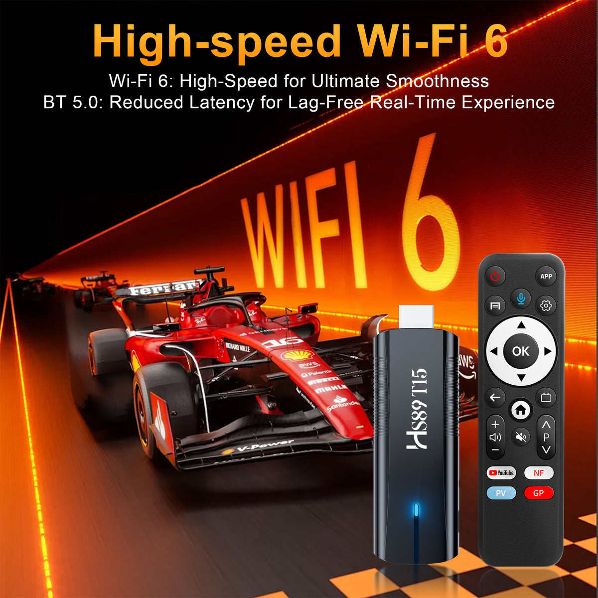 2026 New HS89 T15 Smart ATV TV Stick, Rockchip RK3539 Quad‑Core, Android 14 TV‑System, 2GB RAM 16GB/32GB ROM, WiFi 6, Bluetooth, 4K UHD Streaming Set‑Top‑Box