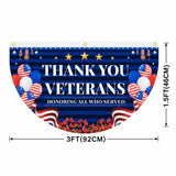 Veteran Flag Outdoor Memorial Day Flags 1.5 x 3 ft Thank You Veteran Patriotic Flag Bunting Non Pleated Fan American Military Banner for 4th of July Yard 250th Anniversary Garden Outdoor (2Pcs)