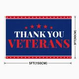Veterans Flags Outdoors Thank You Veterans Day Flag 3x5Feet Patriotic Decorations, 4th of July Independence Day Veterans Day Memorial Day Soldier Flag for Outdoor Yard Patriotic Holiday Banner Gift