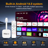 2026 New Arrival HS86 T2 Smart TV Stick, Rockchip RK3518 64‑Bit Quad‑Core, Android 14, 4K UHD, Dual‑Band WiFi 6, 2GB RAM 16GB ROM Portable Streaming Set‑Top‑Box