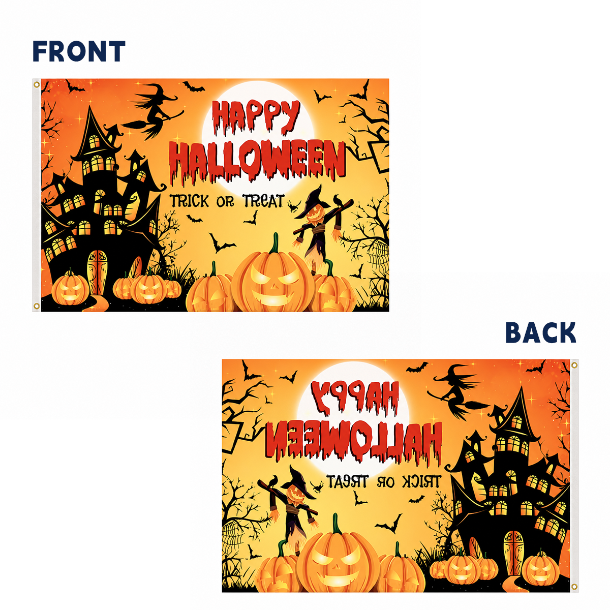 Halloween Flag Outdoor Magic Themed Halloween Yard Flag 3x5 Ft, Spooky Witch Magic Decorative Garden Banner for Outdoor Yard Lawn Porch