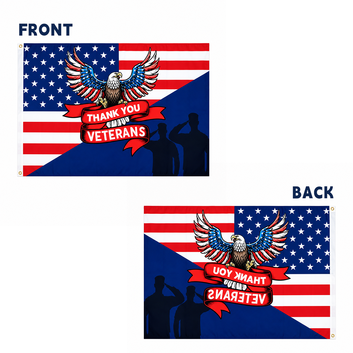 Veterans Flags Outdoors Thank You Veterans Day Flag 3x5Feet Patriotic Decorations, 4th of July Independence Day Veterans Day Memorial Day Soldier Flag for Outdoor Yard Patriotic Holiday Banner Gift