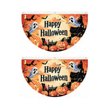 Halloween Flags Outdoor Bunting Fan Flag Happy Halloween Bunting Flag Ghost Pumpkin Half Fan Banner Decoration for Holiday Indoor Outdoor Yard Decoration, (2Pcs) 1.5 x 3 ft