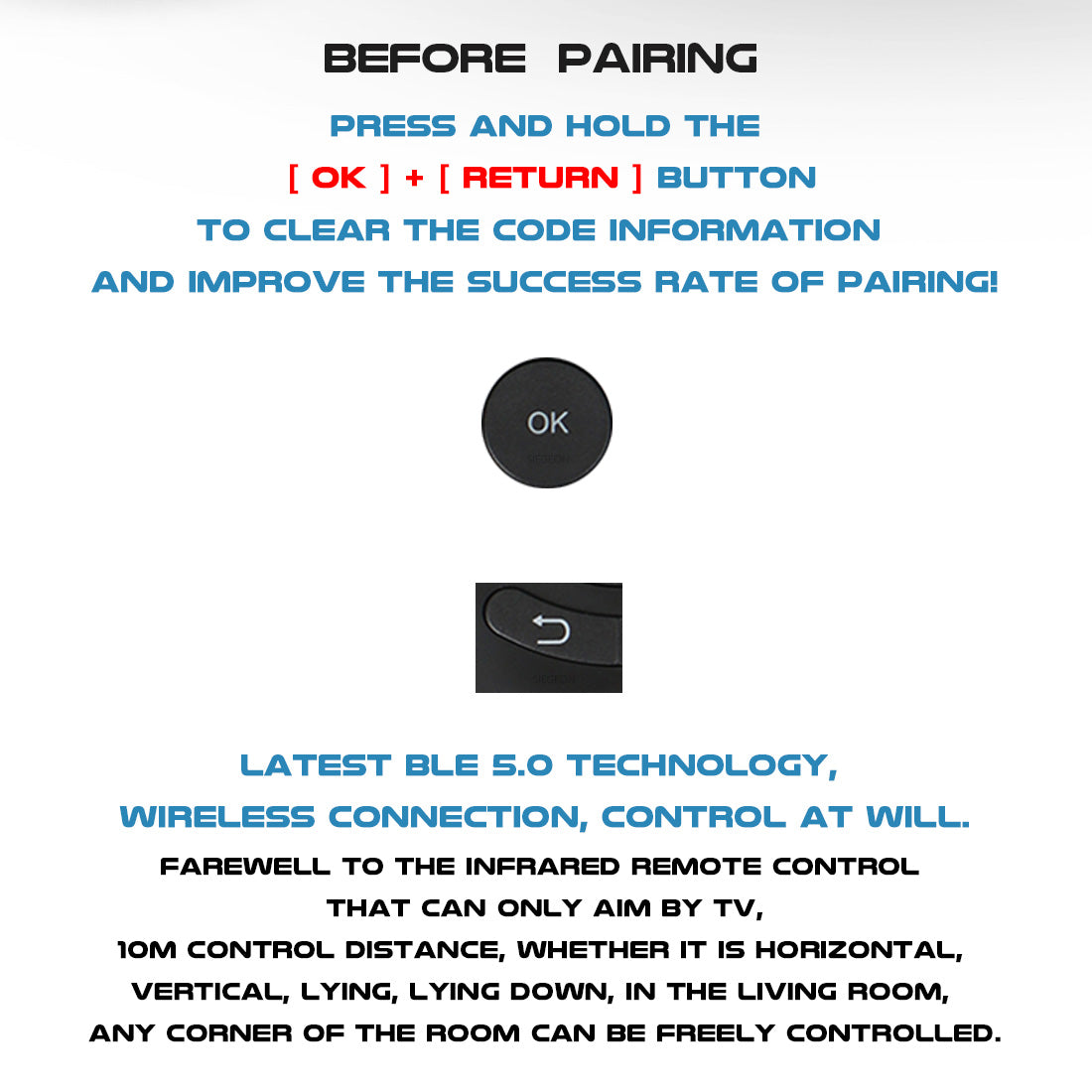 G20BTS Air Mouse Remote, Bluetooth 5.0, 6‑Axis Gyroscope Motion‑Sensing Wireless Remote Control for Android TV Box, Smart TV, Projector