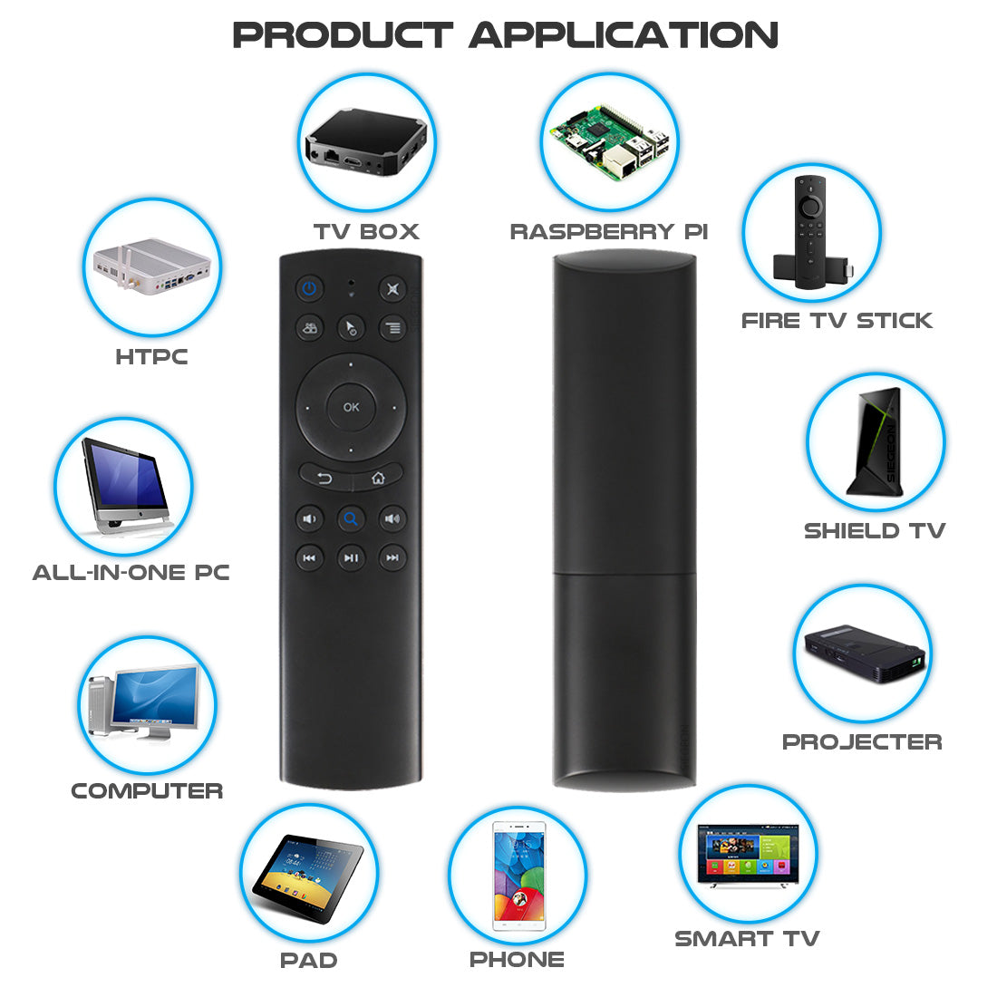 G20BTS Air Mouse Remote, Bluetooth 5.0, 6‑Axis Gyroscope Motion‑Sensing Wireless Remote Control for Android TV Box, Smart TV, Projector
