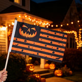 Halloween Flag Hand-held Stick Flags 5x8 Inch Pumpkin Smile Mini Flag Halloween 10 PcsMini Hand Held Stick Flags Halloween Party Decoration
