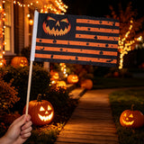 Halloween Flag Hand-held Stick Flags 5x8 Inch Pumpkin Smile Mini Flag Halloween 10 PcsMini Hand Held Stick Flags Halloween Party Decoration
