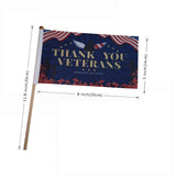 Veterans Flag Outdoor Thank You Veteran Flag Stick Handheld Mini Patriotic Parade Flags 5'' x 8'' Small Memorial Day Military Army Veterans Day Decorations for Honor Patriotic Party Supplies (10Pcs)