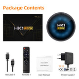 New HK1 RBOX‑W2 Smart Set‑Top‑Box, Amlogic S905W2 64‑Bit Quad‑Core, Android 11.0, 4K 3D Video, Bluetooth5.0, Dual‑Band‑WiFi, Voice‑Controlled Remote IPTV TV Box