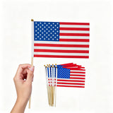 Small American Flag on Stick – Outdoor Mini US Handheld Flag for 4th of July, Memorial Day, Patriotic Home & Yard Decor (8x11 inches | 5x8 inches)