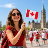 Small Canadian Hand Held Flag on Stick, 8×11 Inch Mini Canada Flag for July 1st Patriotic Yard Home Memorial Day Decor (10pcs)
