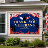 Veterans Flag 3x5 Ft Outdoor, Thank You Veterans Patriotic Flag, American Veteran Banner for Yard, Garden, Porch Decor