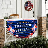 Veteran Flag Outdoor Memorial Day Flags 1.5 x 3 ft Thank You Veteran Patriotic Flag Bunting Non Pleated Fan American Military Banner for 4th of July Yard 250th Anniversary Garden Outdoor (2Pcs)