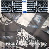 Skull and Crossbones Flag 3x5 Feet, Funny American Pirate Skull Flag, Double Sided Black White Grey Banner, Fade Proof Outdoor Decor for Man Cave Garage Wall