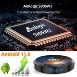 HK1 Rbox W2T 4K UHD Streaming Set‑Top‑Box, Amlogic S905W2 64‑Bit Quad‑Core, Android 11 ATV System, Multiple Storage Options, Dual‑Band Wi‑Fi & Voice Remote Control