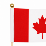 Small Canadian Hand Held Flag on Stick, 8×11 Inch Mini Canada Flag for July 1st Patriotic Yard Home Memorial Day Decor (10pcs)