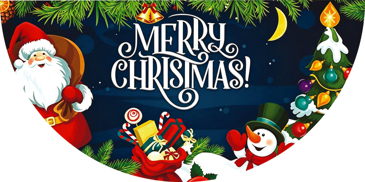 Merry Christmas Half Fan Bunting Flag 1.5x3 Ft, Red‑Green Festive Hanging Banner, Outdoor Yard Holiday Decorations (2Pcs)