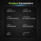 2026 New Hot‑Selling HS86 MINI13 Smart Set‑Top‑Box, Rockchip RK3528 Quad‑Core, Android 14, WiFi 6, 4GB RAM 32GB ROM, 4K HDR10 for Global Movies & Series