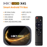 New HK1 RBOX‑X4S Smart Set‑Top‑Box, Amlogic S905X4 64‑Bit Quad‑Core, Android 11.0, 8K UHD, 4GB+64GB/128GB, Home IPTV Streaming Media Player