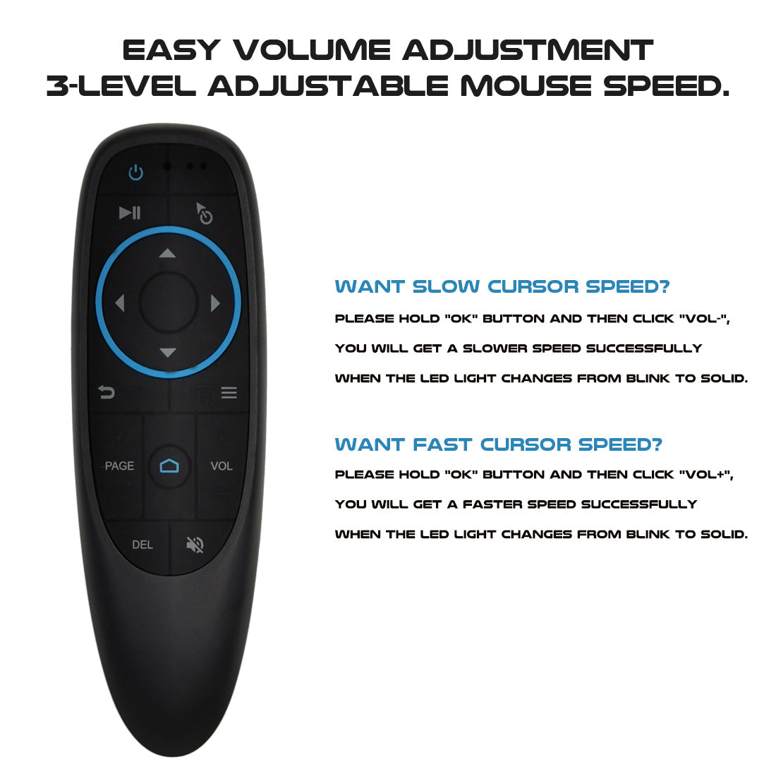 G10BT BT5.0 Air Mouse Remote Control, Six-Axis Gyroscope Sensing IR Learning Remote, Universal Wireless Controller for Smart TV, PC, Set Top Box