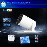 New HY300 PRO Portable Mini Projector, Smart Android Projector, Wireless Screen Mirroring for Indoor Home Theater Entertainment