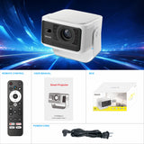 HY350 GTV Max LED Smart Projector, Native 1080P Full HD, 500 ANSI Lumens, Android 14, 2GB+16GB, Portable Home Theater Projector with Built‑in Speaker & Remote Control