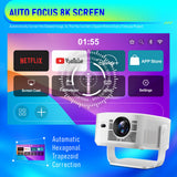 HY450max Smart Android Projector, 2GB RAM Portable Video Projector, Home Theater & Outdoor Movie Projector for Business and Indoor‑Outdoor Entertainment