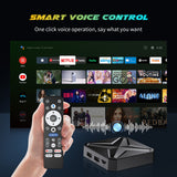 New Smart Android 14 TV Box, Rockchip RK3518 Quad‑Core Cortex‑A53, Mali‑450 MP2, WiFi6, Bluetooth5.4, 8K@30fps Decoding, Voice‑Remote 4K‑60fps Media Player