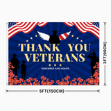 Veterans Flag 3x5 Ft Outdoor, Thank You Veterans Patriotic Flag, American Veteran Banner for Yard, Garden, Porch Decor